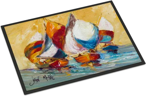 Vista 78 de Caroline's Treasures JMK1017JMAT - Tapete de caza de rana garza azul, 24 x 36 pulgadas, tapete para puerta delantera, interior y exterior