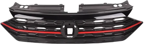 Vista 12 de Protector de rejilla de parachoques delantero con kit de repuesto, entrada de aire de capó delantero negro con moldura cromada para Volkswagen Jetta