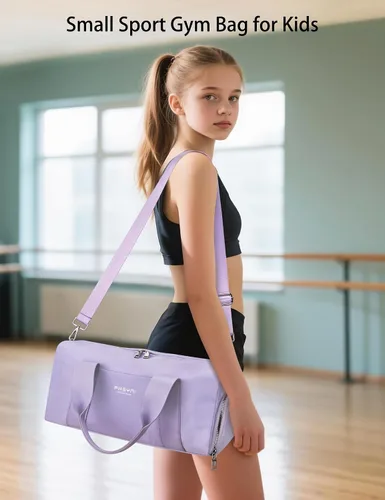 Vista 6 de Pequeña bolsa deportiva de gimnasio para mujeres y niñas, bolsa de lona para entrenamiento de fitness, viajes, baile, ballet, natación