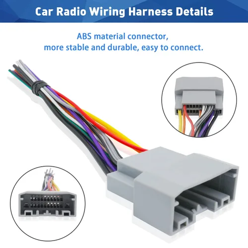 Vista 3 de Adaptador de arnés de cableado de radio posventa para Jeep Wrangler Compass Chrysler Dodge, arnés de cable de estéreo, cable de altavoz