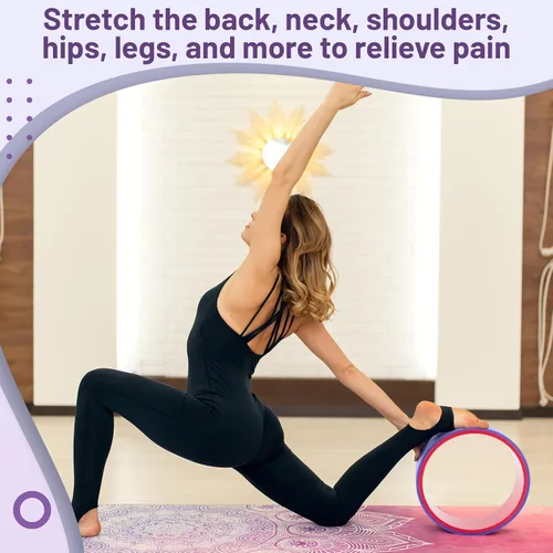 Vista 5 de Simgoing Juego de 3 ruedas de yoga ABS de 660 libras de rodillo de espuma para dolor de espalda y estiramiento de la rueda trasera para masaje