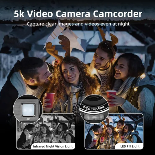 Vista 3 de ORDRO Videocámara de la cámara de vídeo 5K 56MP, cámara de la visión