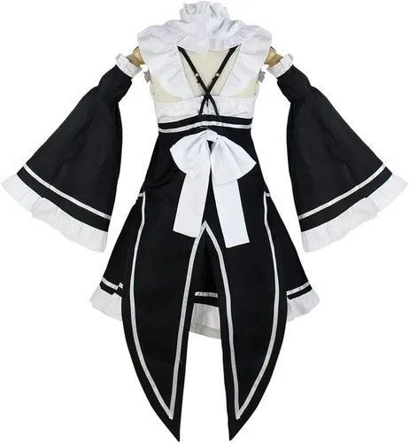 Vista 3 de Okazaki Rem Ram Re Zero - Disfraz de sirvienta con peluca