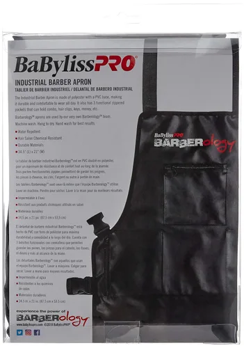 Vista 3 de BabylissPRO Delantal de Barberología - Negro