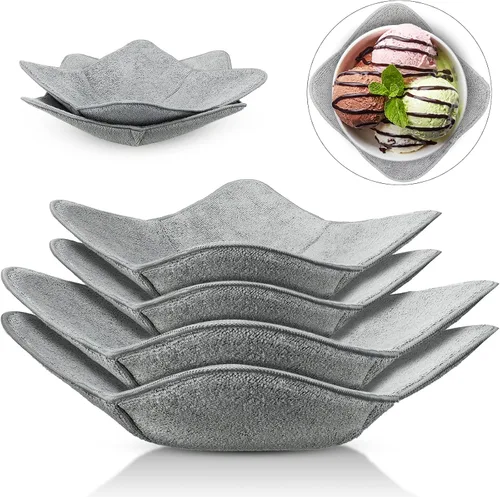 Vista 8 de Geiserailie 4 cuencos para microondas acogedores para platos de comida caliente en 2 tamaños, protector de poliéster a prueba de calor, sopa