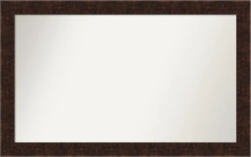 Vista 152 de Amanti Art Espejo de baño de bronce para sobre fregadero, 24 x 24 pulgadas, espejo de tocador cuadrado estrecho de bronce Manhattan, marco de madera