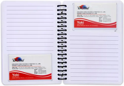 Vista 10 de Organizador de tarjetas de visita, libro con tarjetero, organizador portátil de tarjetas de crédito, gestión de todos los portatarjetas, tarjetero
