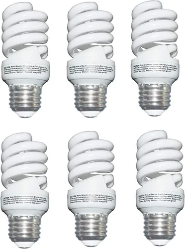 Vista 6 de Bombilla CFL de 13 vatios (60 vatios), color blanco suave, 2700 K, 1040 lm, bombilla en espiral de base media, bombilla fluorescente compacta