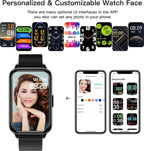 Vista 7 de Smart Watch Fitness Tracker Make/Answer Calls for Women Men with Heart Rate Blood Oxygen Sleep Monitor Sports Modes Step Calorie Counter IP68
