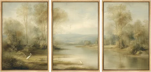 Vista 96 de SIGNWIN Lienzo enmarcado para pared, juego de arte de collage de hojas transparentes en blanco y negro, ilustraciones de naturaleza silvestre, arte