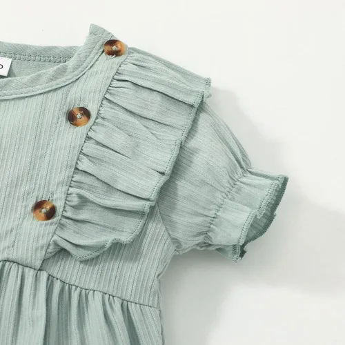 Vista 5 de Cecobora Conjunto de ropa de algodón y lino para bebés recién nacidos y niñas