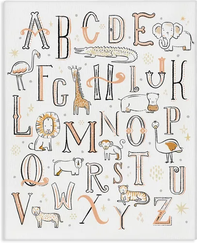 Vista 9 de Stupell Industries Zirkus Design - Placa de pared con diseño de animales para guardería, color naranja y blanco, 10 x 15 pulgadas