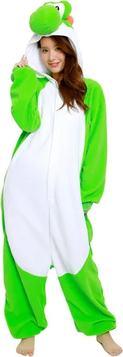 Vista 3 de SAZAC Kigurumi Super Mario Bros. Yoshi - Mono de disfraz de Halloween