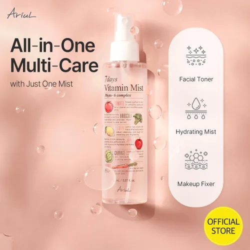 Vista 2 de Ariul 7 Days Vitamin Mist 5.07 fl. oz. All Natural Green Graded Nutrients Facial Toner Spray hidratante – Biotina, niacinamida, riboflavina, ácido