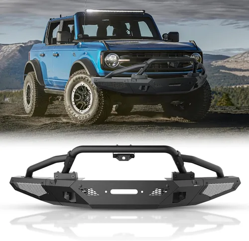 Vista 15 de ROXX Bull Bar - Barra protectora delantera para accesorios Ford Bronco, protector de parachoques delantero, barra atornillable todoterreno 3B.
