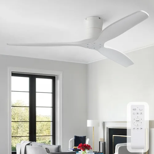 Vista 21 de Sofucor Ventilador de techo inteligente de 52 pulgadas sin luz, ventilador de techo de madera maciza de bajo perfil con control remoto, ventilador