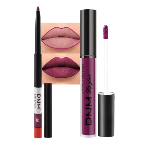 Vista 45 de evpct Juego de 2 lápices delineador de labios y lápiz labial líquido mate de 24 horas, color ciruela púrpura, maquillaje para mujer, lápiz labial