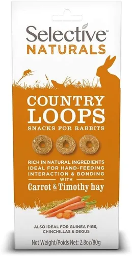 Vista 2 de Selective Naturals Country Loops con zanahoria y heno Timothy (paquete de 4)