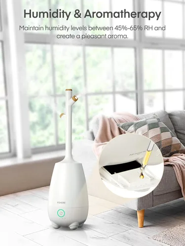 Vista 5 de Humidificadores para dormitorio, habitación grande, hogar, 5 L, humidificador de llenado superior silencioso de niebla fría con difusor de aceite