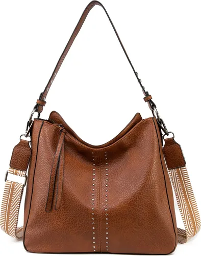 Vista 27 de Montana West - Bolsas hobo medianas para mujer, con asa superior, bandolera, bolso cruzado, bolsa de mano tipo cubo