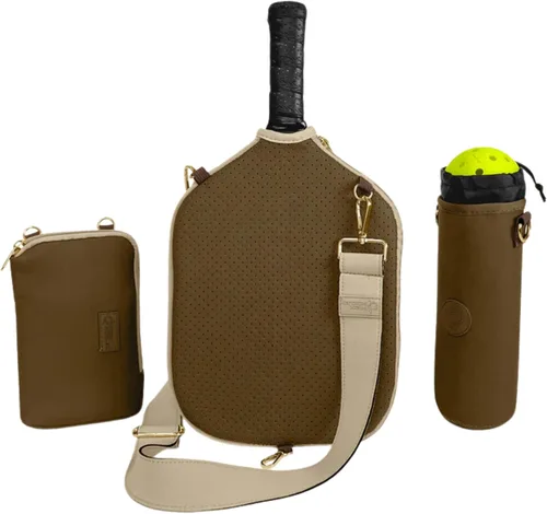Vista 10 de Posh Pickler Bolsa de pickleball 3 en 1 para mujeres y hombres, bolsa de mano, bandolera y mochila, diseño convertible, se adapta a hasta 2 paletas