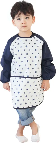 Vista 43 de Plie Kids Waterproof Art Smock – Long Sleeve Apron for Painting, Baking, Sensory Play (Ages 1–10)