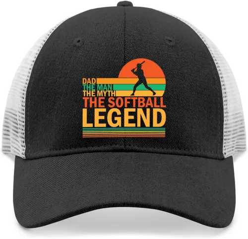 Vista 9 de Dad The Mans The Myth The Softball Legend - Sombrero de vaquero de Estados Unidos AllBlack para mujer, sombrero de sol, regalos para papá, sombreros