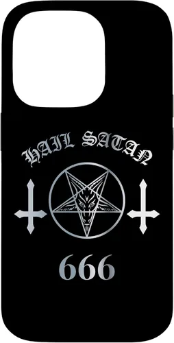 Vista 17 de iPhone 16 Upside Down Cross Satanic Pentagram Hail Satan 666 Case