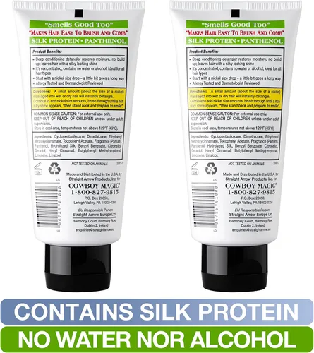 Vista 4 de Cowboy Magic Detangler & Shine para caballo, 4 oz – paquete de 2 acondicionadores, color blanco