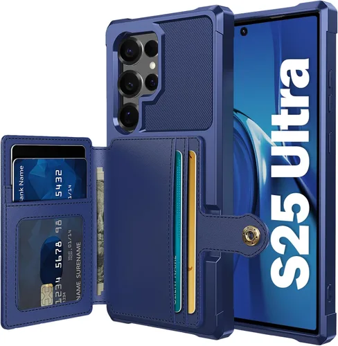 Vista 133 de Funda para Samsung Galaxy S21 Ultra con tarjetero, compatible con soporte magnético para automóvil, resistente a los golpes, resistente, suave, TPU