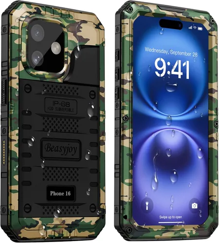 Vista 34 de Beasyjoy Funda para iPhone 12 - Impermeable, Grado Militar Resistente a Golpes con Protector de Pantalla Integrado, Protección Completa del Cuerpo