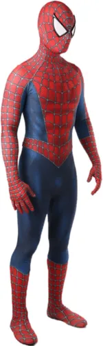 Vista 3 de Conollini Disfraz de araña de superhéroe de elastano, disfraz de Halloween y cosplay para niños y adultos