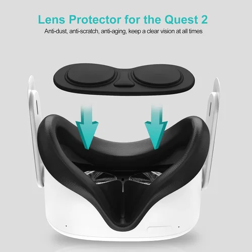 Vista 4 de SUPERUS Almohadilla de silicona para OculusMeta Quest 2 con protector de lente almohadilla facial y cubierta de lentes kit de accesorios