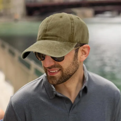 Vista 3 de Gorra de béisbol para hombre y mujer, de algodón liso, ajustable, de sarga lavada, de perfil bajo, A1008 de Edoneery