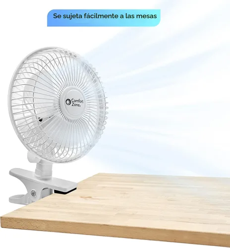 Vista 7 de COMFORT ZONE - Ventilador personal con clip y 2 velocidades de 6 pulgadas, color negro