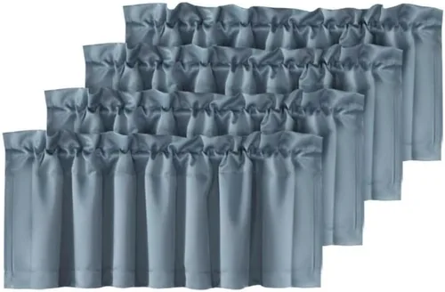 Vista 37 de H.VERSAILTEX - Cenefa térmica para ventana con dobladillo para barra, para oscurecer las habitaciones; ideales para la cocina, 52” x 18” Gris paloma