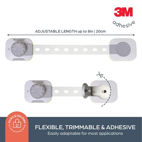 Vista 3 de Dreambaby Twist 'N Lock - Paquete de 6 pestillos multiusos, cerraduras de seguridad para niños para armarios, cajones, electrodomésticos, cerradura