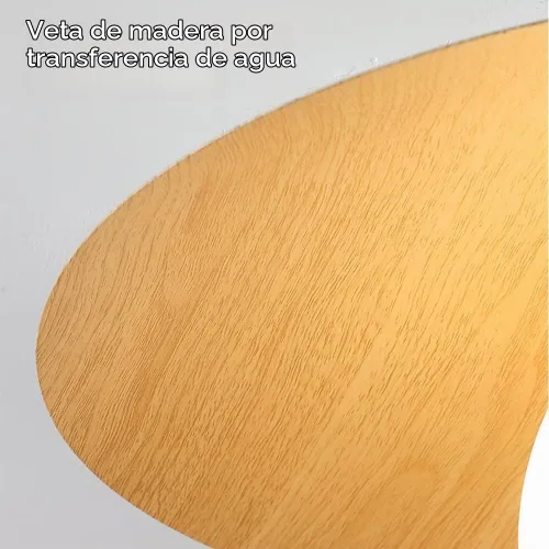 Vista 5 de Lámpara de techo minimalista moderna de globo de vidrio blanco redondo con textura de nuez, lámpara de techo semiempotrada con textura de madera