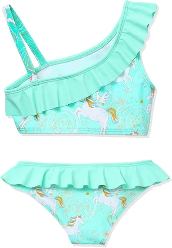 Vista 2 de Phineein Traje de baño tankini de 2 piezas para niñas con estampado de corazón y frutas tropicales