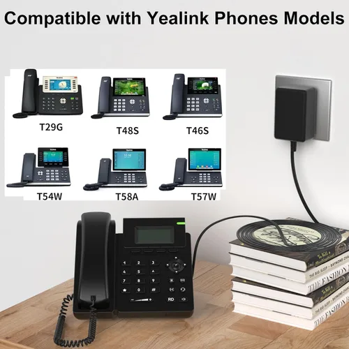 Vista 6 de LQM Yealink Phones - Adaptador de corriente de 5 V 2 A compatible con T54W T46U T46S T48U T48S T53W T57W T58A T58-CAM MP54 MP56 PS5V2000US Cargador