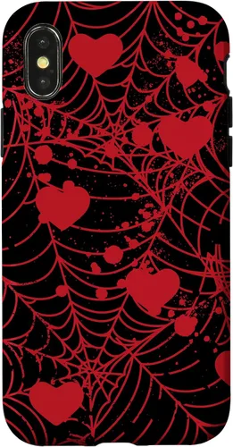 Vista 5 de Spiderweb Valentine's Day Hearts Gothic Goth Black Fairycore Case for iPhone 17