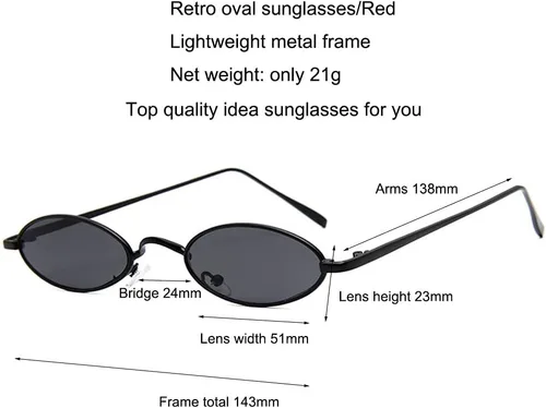 Vista 6 de Gafas de sol ovaladas para mujer (tamaño pequeño), diseño de lente plana