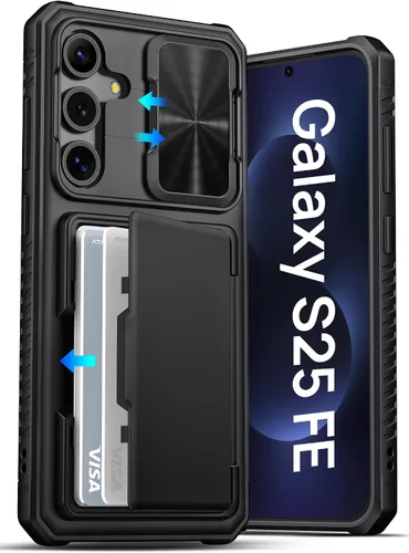 Vista 26 de ATATOO Funda tipo cartera para Samsung Galaxy S25, tarjetero integrado (3-5 tarjetas) [bloqueo RFID] y cubierta de cámara deslizante, protección