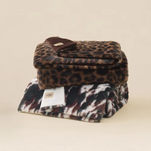 Vista 8 de UGG Everett - Manta para el hogar, 50 x 70 pulgadas, color negro (leopardo)