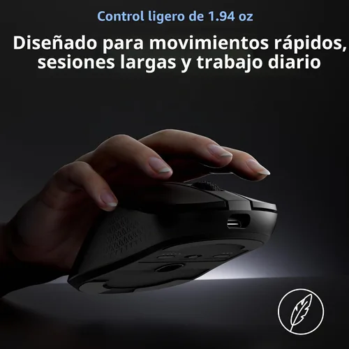 Vista 3 de Keychron M3 Mini 8K Ratón inalámbrico Bluetooth 5.3/2.4 GHz/Ratón óptico con cable, ultraligero de 55g programable con sensor PixArt 3950 hasta