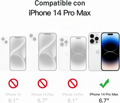 Vista 3 de JETech Funda 5 en 1 para iPhone 14 Pro Max, antiamarilleo, transparente