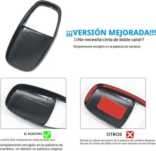 Vista 2 de Cubierta de cabeza de perilla de cambio de marcha para accesorios Dodge Charger 2015-2023 Challenger 2015-2024 Durango 2016-2026, inserción