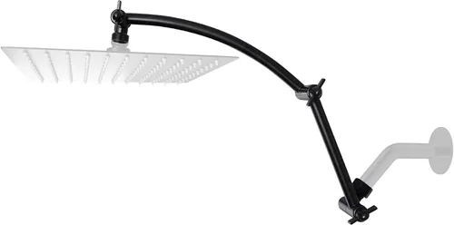 Vista 11 de Hibbent Brazo de Extensión para Cabezal de Ducha Totalmente Metálico de 10'', Latón Sólido Flexible Ajustable en Altura y Ángulo, Extensor de Brazo