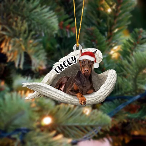 Vista 64 de Ángel durmiente de Afghan Hound para Navidad, adorno personalizado con el nombre del perro, adorno de Navidad personalizado para amantes de perros