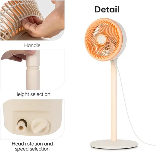 Vista 5 de BEESTAR - Ventilador de pie oscilante de 10 pulgadas 3 adjustable speed levels & height adjustable design, ideal for bedroom, living room, kitchen